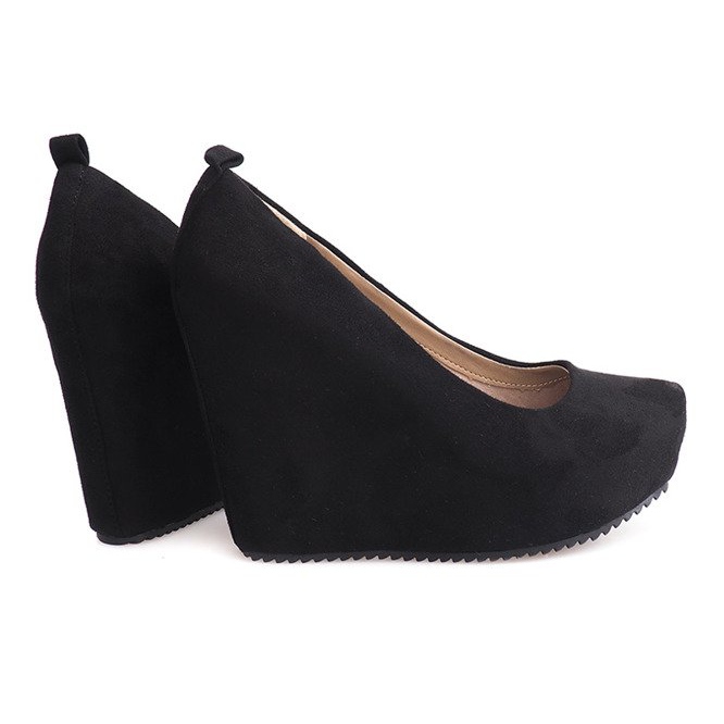 Wildleder Pumps On Wedge 066 Schwarz 1