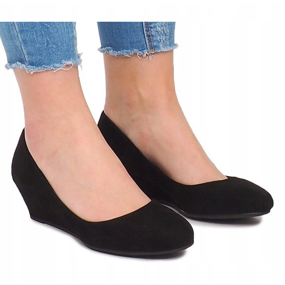 Wildleder Keilpumps MB188-48 Schwarz 2