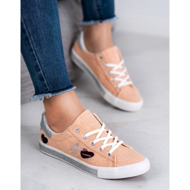 Kylie Sneakers mit Glitzer orange 1