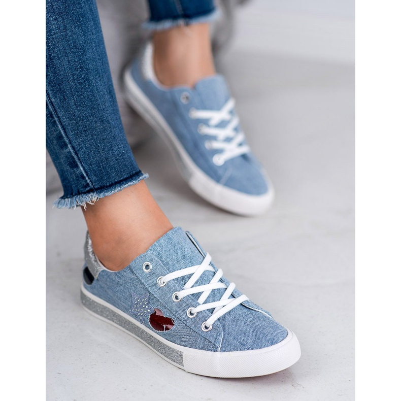 Kylie Sneakers mit Glitzer blau 2