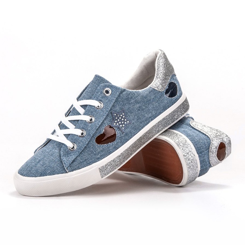 Kylie Sneakers mit Glitzer blau 1