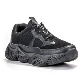SHELOVET Modische schwarze Turnschuhe 1