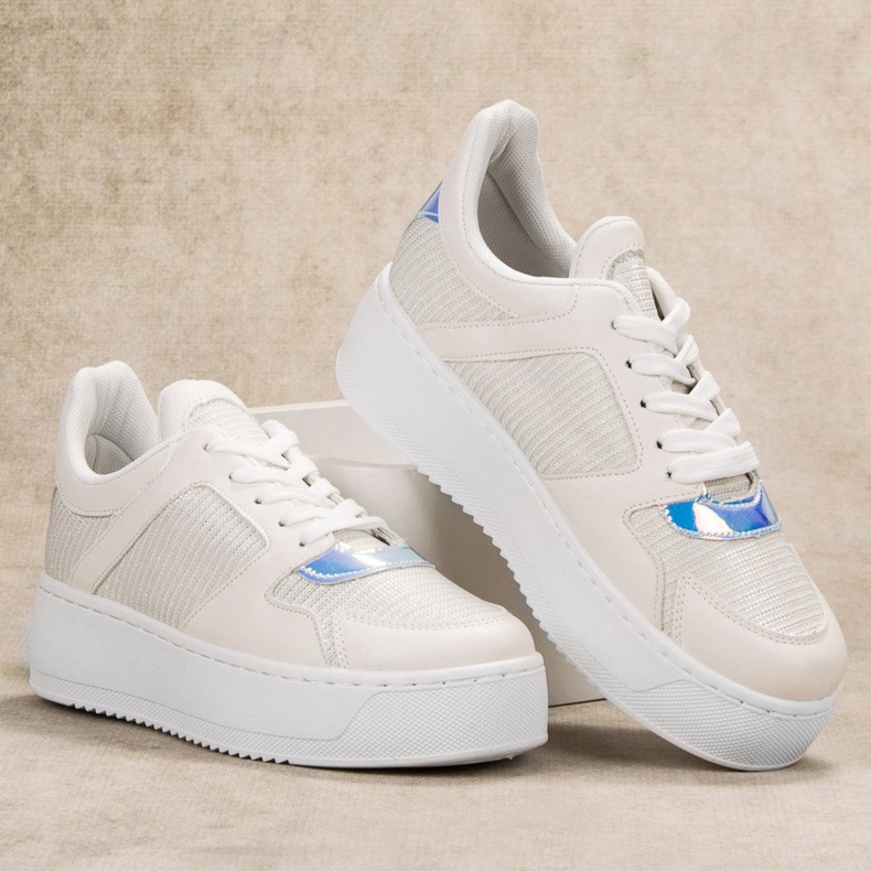 Ideal Shoes Sneakers mit Glitzer weiß 1