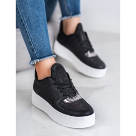 Ideal Shoes Sneakers mit Glitzer schwarz 1