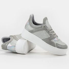 Ideal Shoes Sneakers mit Glitzer grau 1