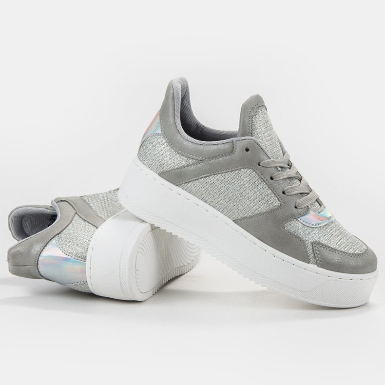 Ideal Shoes Sneakers mit Glitzer grau 1