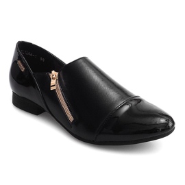Klassische Slip-On Schuhe TL1246 Schwarz 1