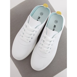Weiße und gelbe Sneakers für Damen CL33315 Gelb 1