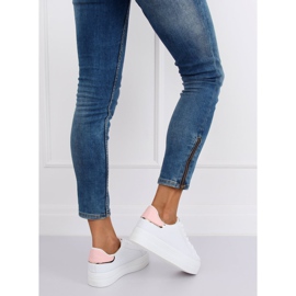 Sneakers mit hoher Sohle weiß und rosa B0-31 WHITE / PINK 1