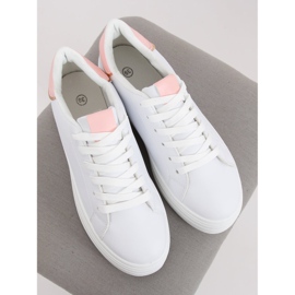 Sneakers mit hoher Sohle weiß und rosa B0-31 WHITE / PINK 2