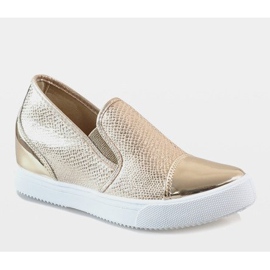 Goldene Sneakers auf dem Keil DD437-8 1