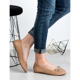 Small Swan Dunkelbeige Slipper mit Schleife 1