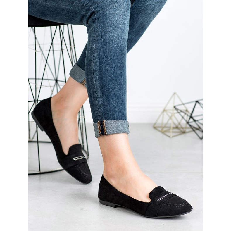 Small Swan Wildleder-Loafer mit Glitzer schwarz 1