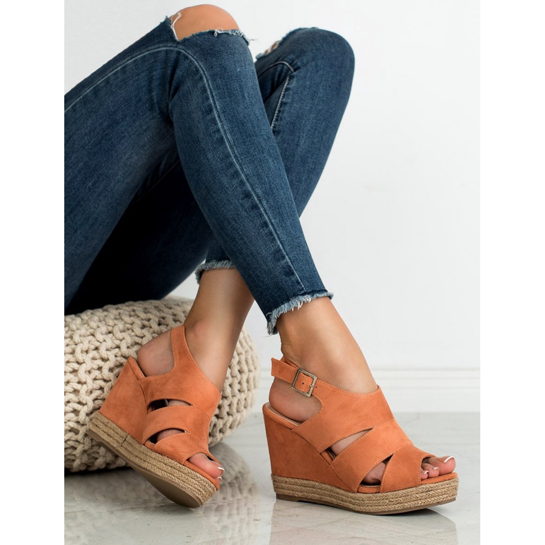 Best Shoes Orange Espadrilles Sandalen 2