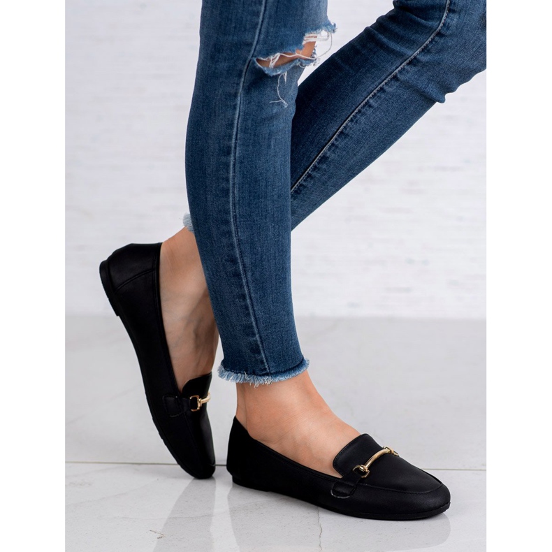 SHELOVET Loafer aus Öko-Leder schwarz 1