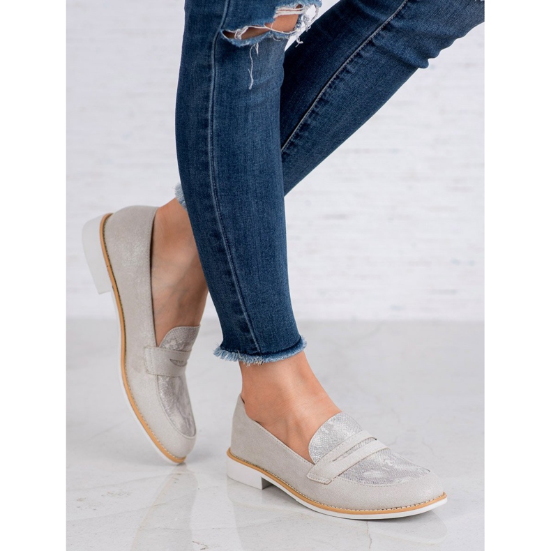 Bestelle Graue Loafer mit Schlangenmuster 1