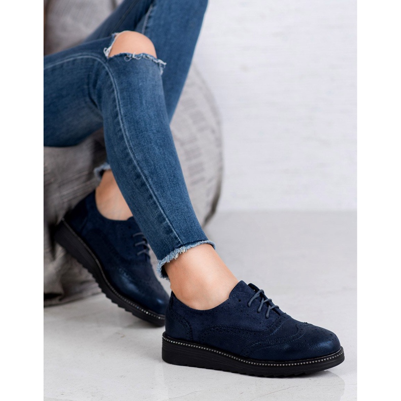 Bestelle Schuhe auf der Plattform blau 1