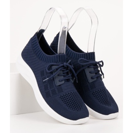 Ideal Shoes Textile Sportschuhe navy blau 2