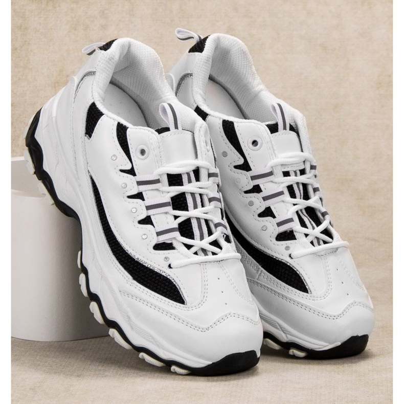 SHELOVET Bequeme Sportschuhe weiß schwarz 1