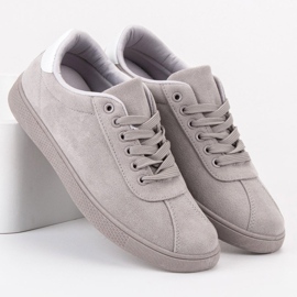 Ideal Shoes Graue Schnürschuhe 2