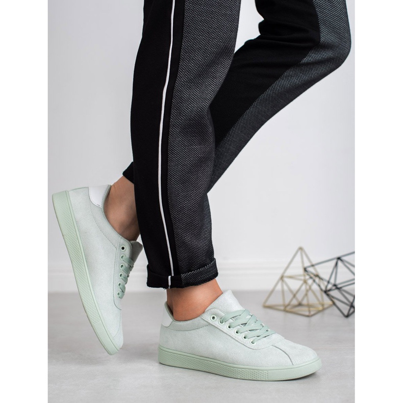 Ideal Shoes Mint-Schnürschuhe grün 2