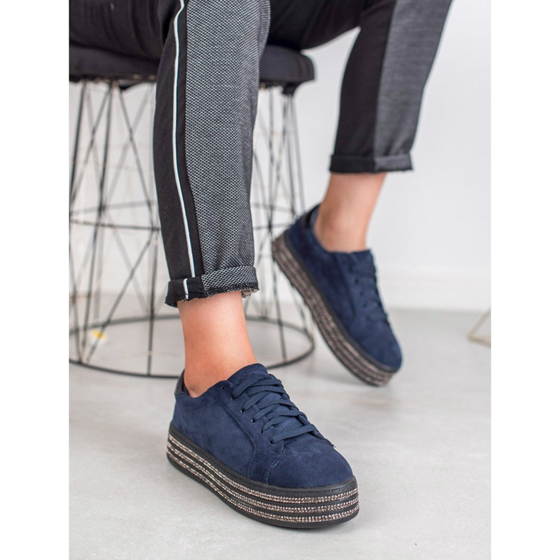 Bestelle Sportschuhe aus Wildleder navy blau 1