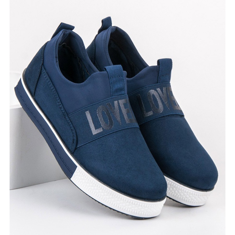 SHELOVET Wildleder Slip-On Schuhe blau grün 2