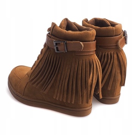 Wildleder Sneakers Boho Fringe 2030 Camel braun 1