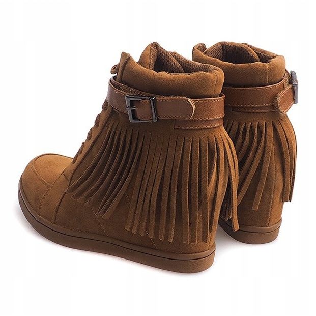 Wildleder Sneakers Boho Fringe 2030 Camel braun 1