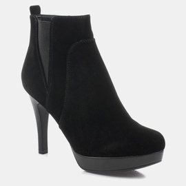 Stiefel mit hohem Absatz J0084-1 Schwarzer Reißverschluss 1