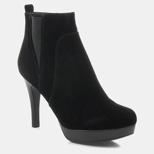 Stiefel mit hohem Absatz J0084-1 Schwarzer Reißverschluss 1