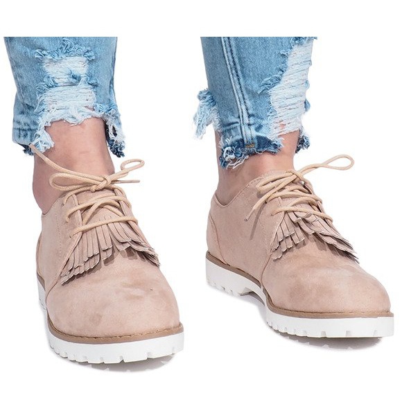 Beige Loafer mit Crushing Hard Fransen 1