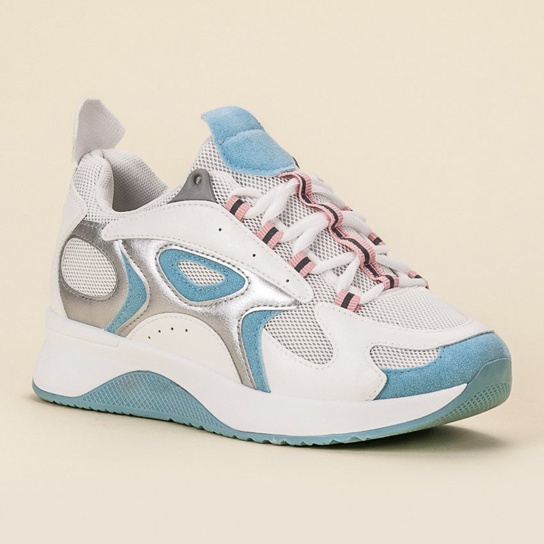 SHELOVET Bequeme Sportschuhe weiß blau 1