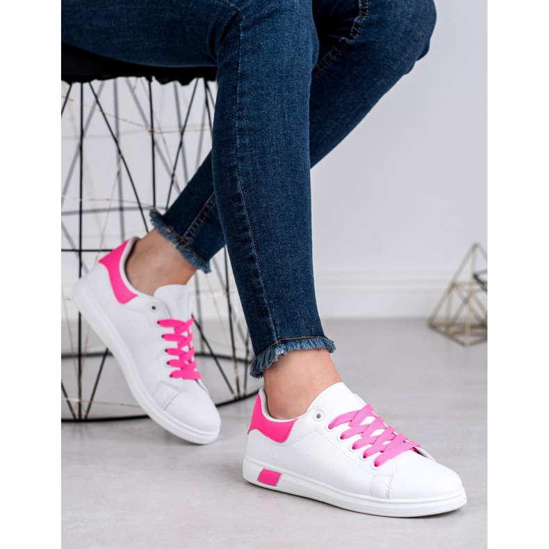 Ideal Shoes Sportschuhe für Damen weiß rosa 2
