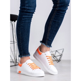 Ideal Shoes Sportschuhe für Damen weiß orange 1