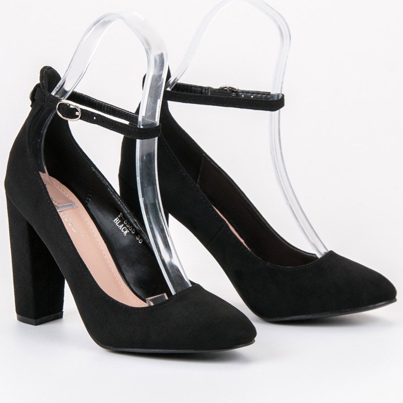 Ideal Shoes Pumps mit Schnalle befestigt schwarz 1