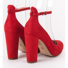 Ideal Shoes Pumps mit Schnalle befestigt rot 1