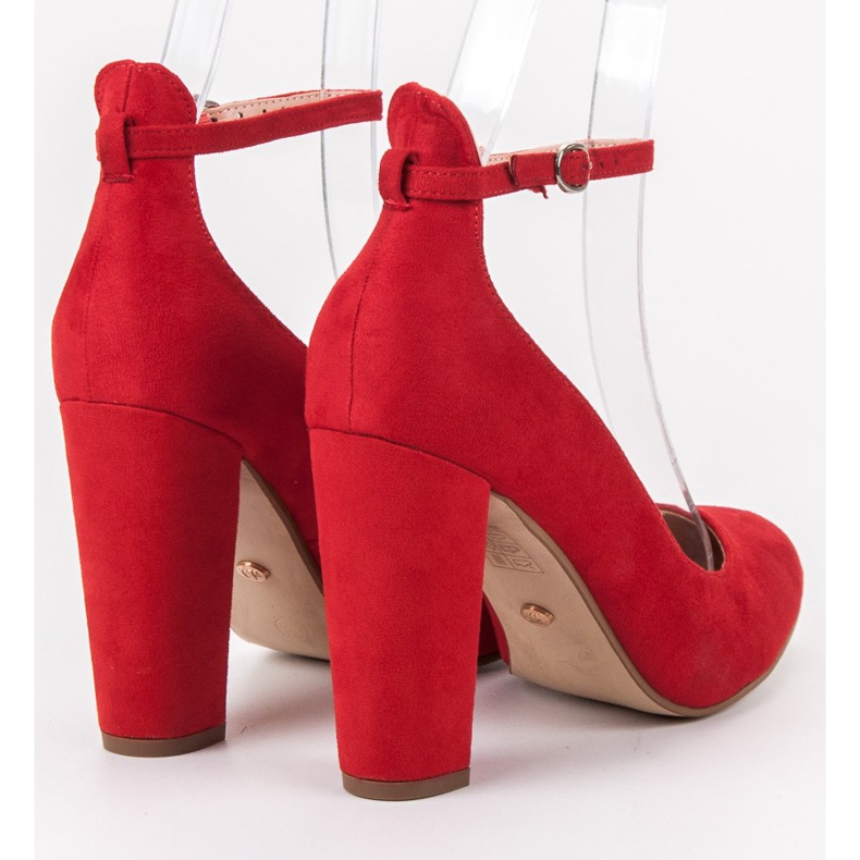 Ideal Shoes Pumps mit Schnalle befestigt rot 1