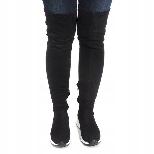 Stiefel mit weißen Sohlen 6680-PG Schwarz 2