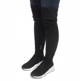 Stiefel mit weißen Sohlen 6680-PG Schwarz 1