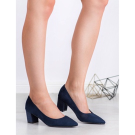 Small Swan Bequeme Wildleder Pumps blau 1