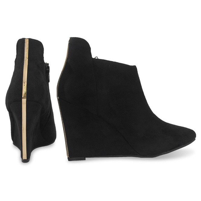 Wildleder Keilpumps TL01-1 Schwarz 1