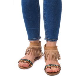 Boho 3-2 Camel Wildleder Sandalen beige 2