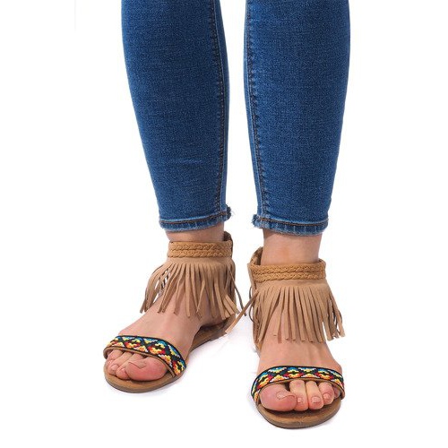 Boho 3-2 Camel Wildleder Sandalen beige 2