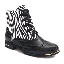 Zebra 6722-1 Schwarzer Stiefel weiß 1