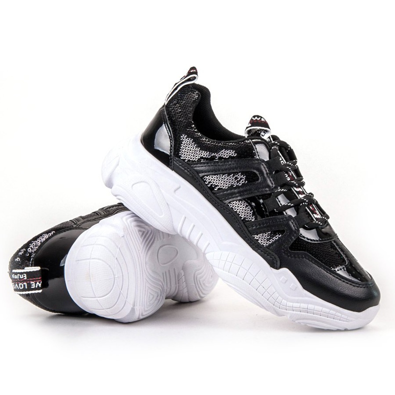 Ax Boxing Sneakers mit Pailletten schwarz 1