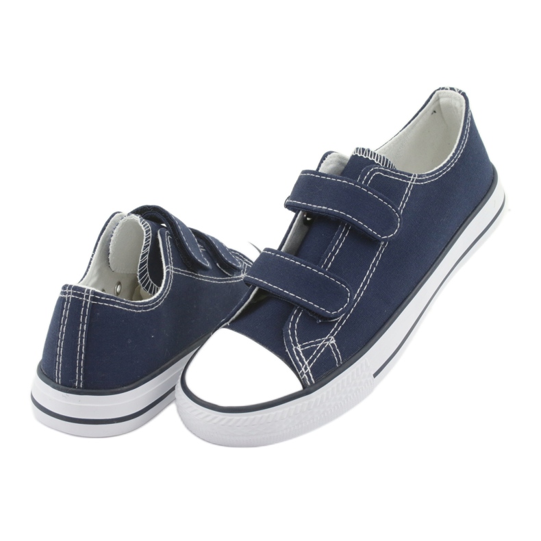 Atletico Marineblaue Turnschuhe mit Klettverschluss weiß 4