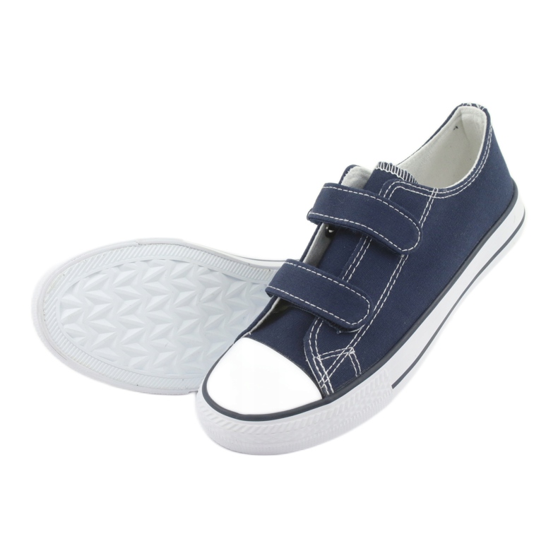 Atletico Marineblaue Turnschuhe mit Klettverschluss weiß 5