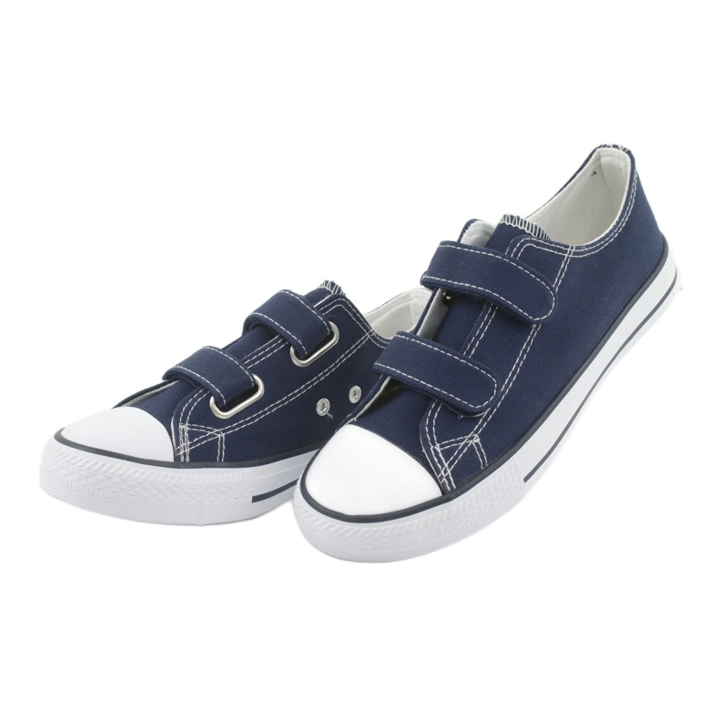 Atletico Marineblaue Turnschuhe mit Klettverschluss weiß navy blau 3