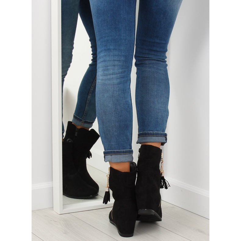 Schwarz Schwarze Keilstiefel AB02-36 Schwarz 1